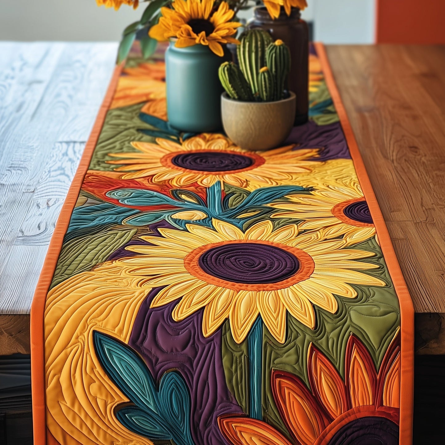 Colorful Sunflower Quilted Table Runner GFTOXM105