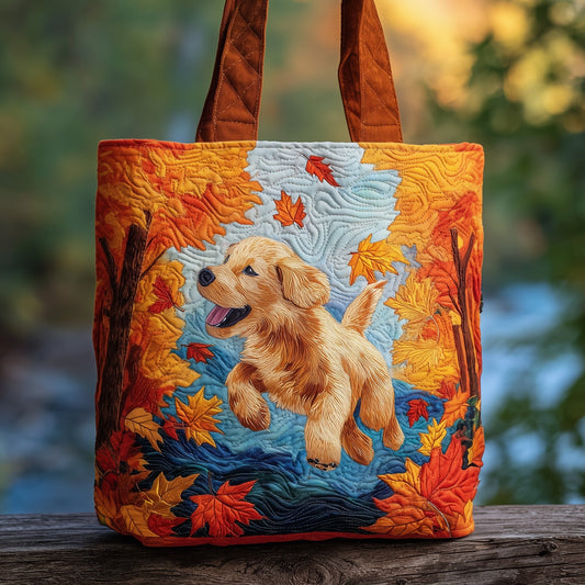Autumn Golden Retriever Quilted Tote Bag GFTOXM109