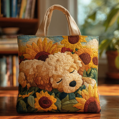 Sunflower Poodle Quilted Tote Bag GFTOXM10