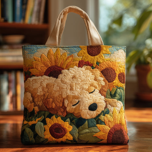 Sunflower Poodle Quilted Tote Bag GFTOXM10