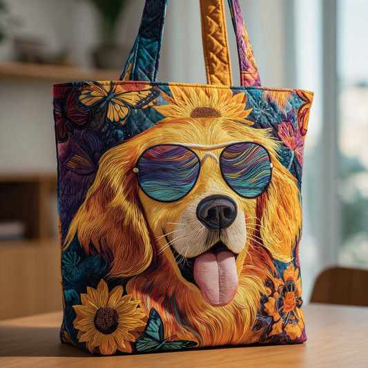 Stylish Golden Retriever Quilted Tote Bag GFTOXM115