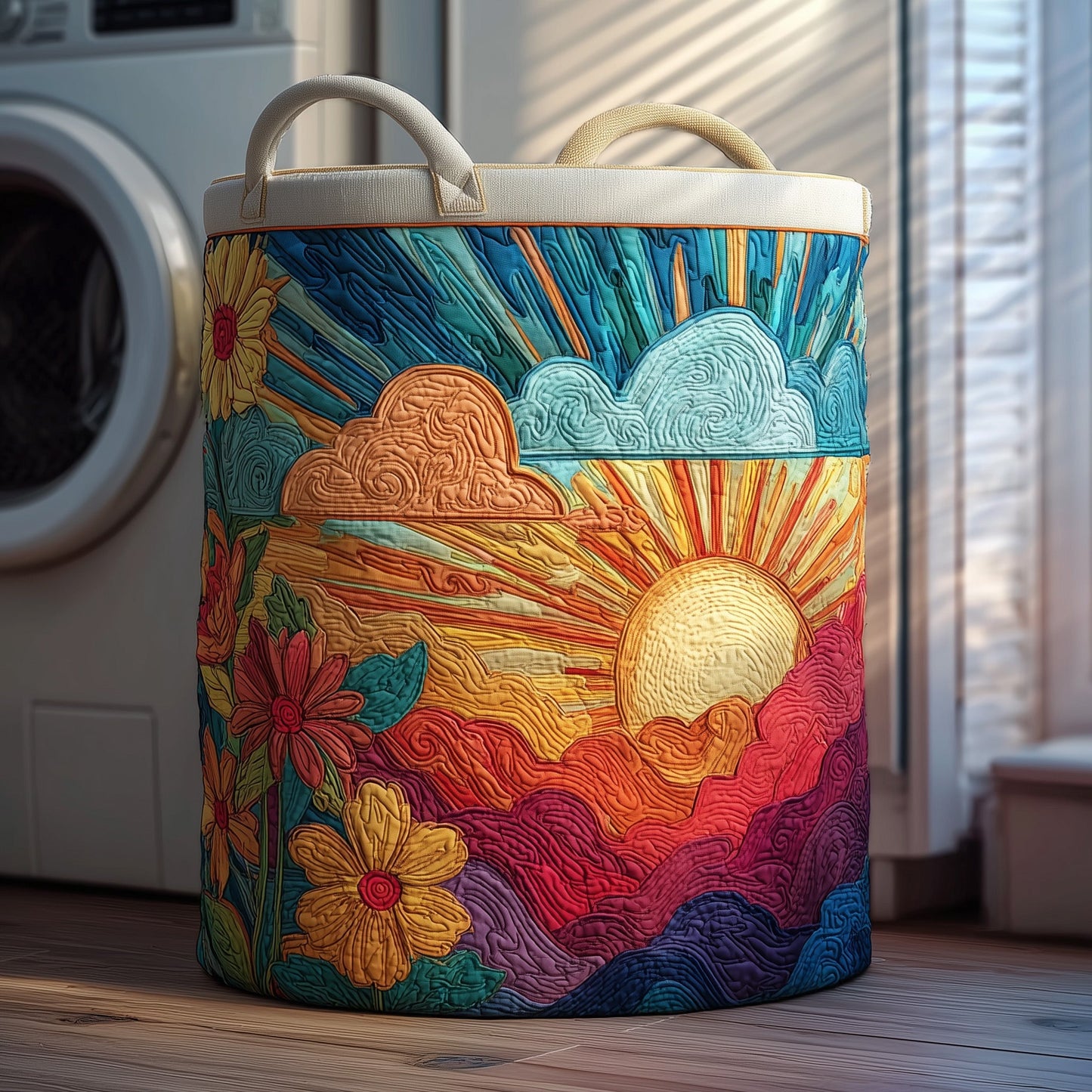 Sun Quilted Laundry Basket GFTOXM116