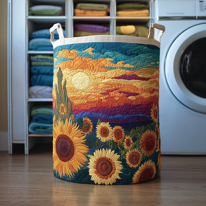 Sunflower Field Quilted Laundry Basket GFTOXM117