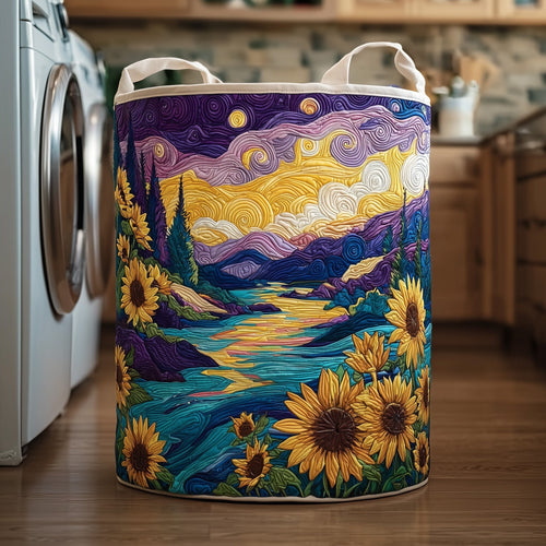 Purple Sunset Quilted Laundry Basket GFTOXM119