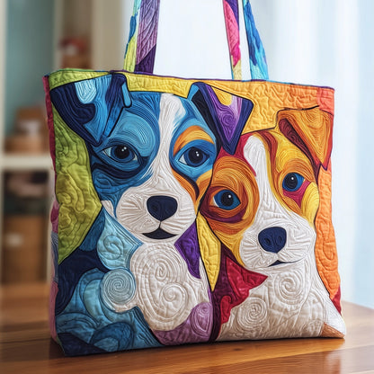 Jack Russell Couple Quilted Tote Bag GFTOXM126