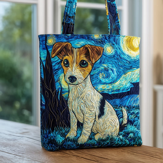Jack Russell Starry Night Quilted Tote Bag GFTOXM128