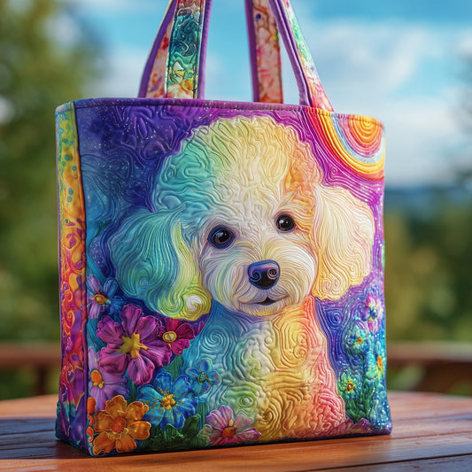 Colorful Poodle Quilted Tote Bag GFTOXM133