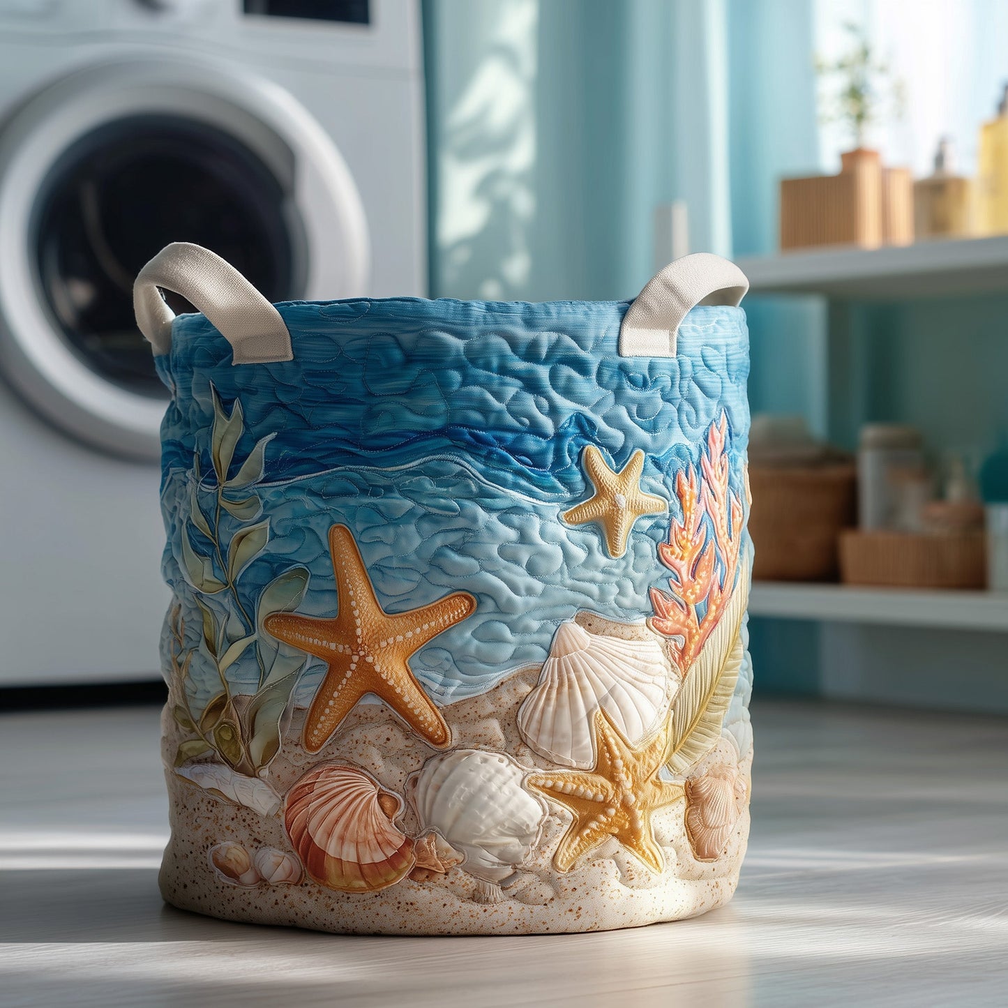 Blue Coast Quilted Laundry Basket GFTOXM144
