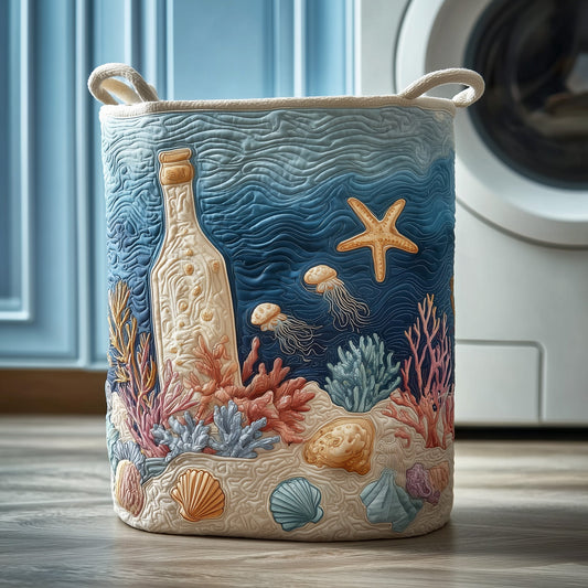 Blue Ocean Quilted Laundry Basket GFTOXM145