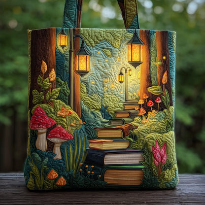 Book stairs Quilted Tote Bag GFTOXM14