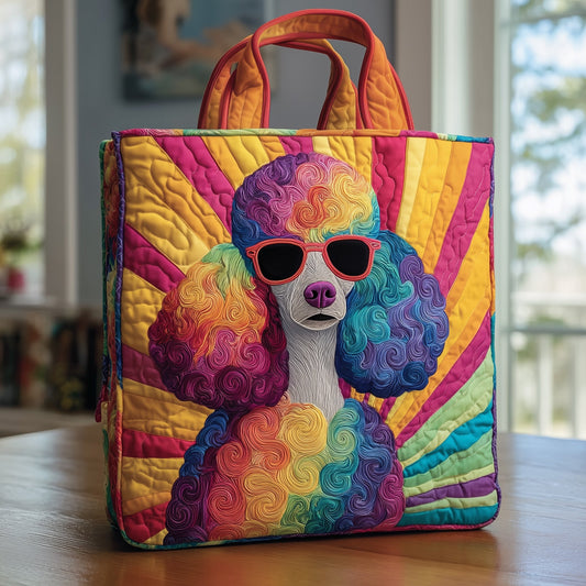 Stylish Poodle Quilted Tote Bag GFTOXM151