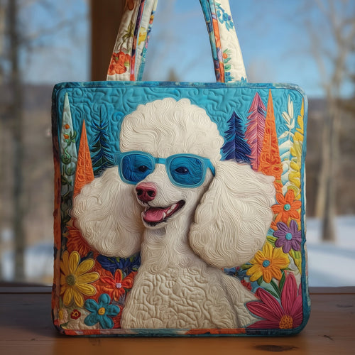 Lovely Poodle Quilted Tote Bag GFTOXM153