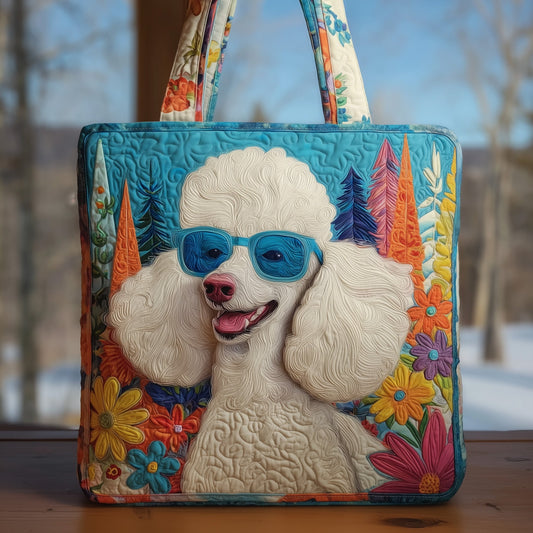 Lovely Poodle Quilted Tote Bag GFTOXM153