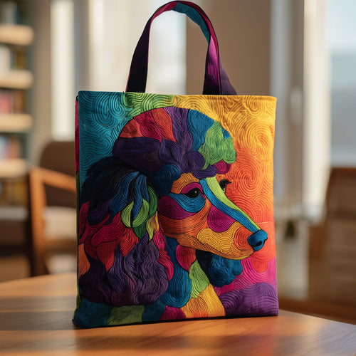 Colorful Poodle Quilted Tote Bag GFTOXM158