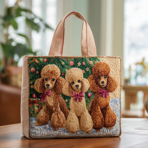 Christmas Poodle Quilted Tote Bag GFTOXM161