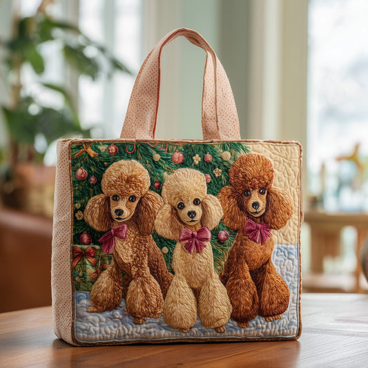 Christmas Poodle Quilted Tote Bag GFTOXM161