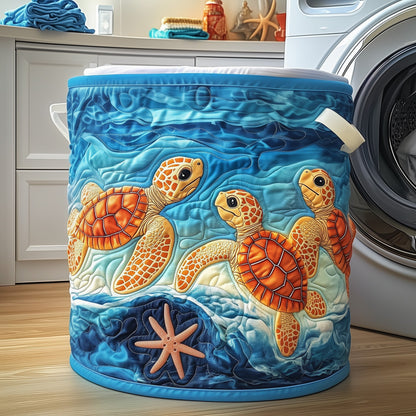Orange Turtle Quilted Laundry Basket GFTOXM181