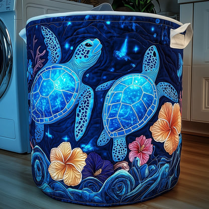 Blue Turtle Quilted Laundry Basket GFTOXM182