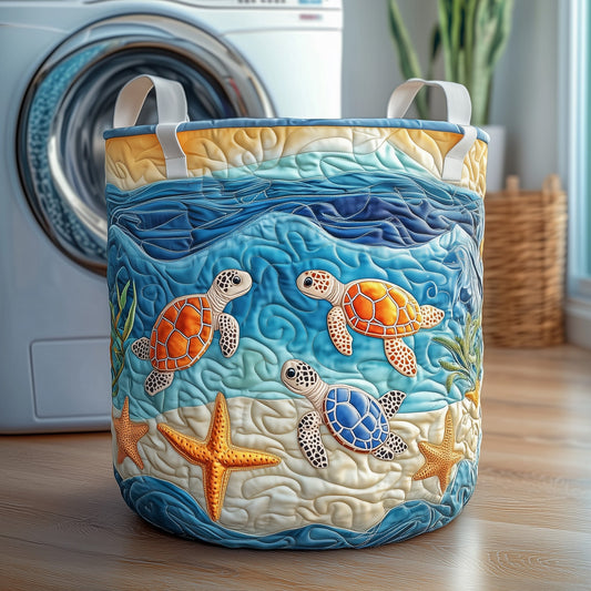 Turtle Buddies Quilted Laundry Basket GFTOXM184