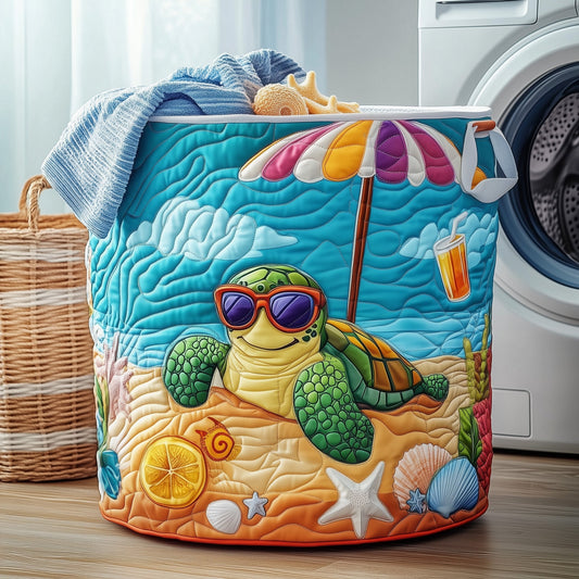 Happy Turtle Quilted Laundry Basket GFTOXM185