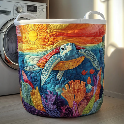 Sunrise Turtle Quilted Laundry Basket GFTOXM187
