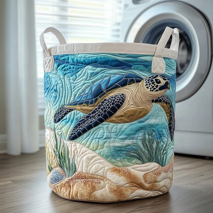 Ocean Turtle Quilted Laundry Basket GFTOXM189