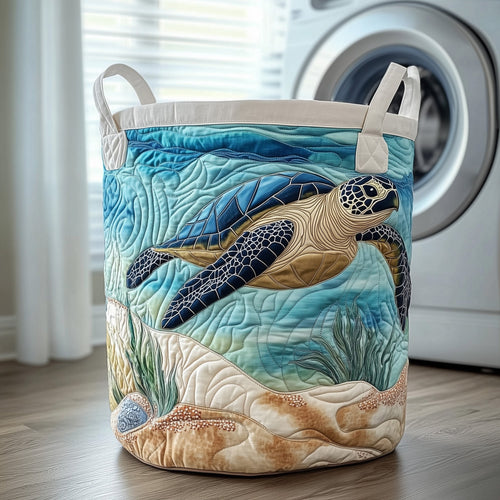 Ocean Turtle Quilted Laundry Basket GFTOXM189