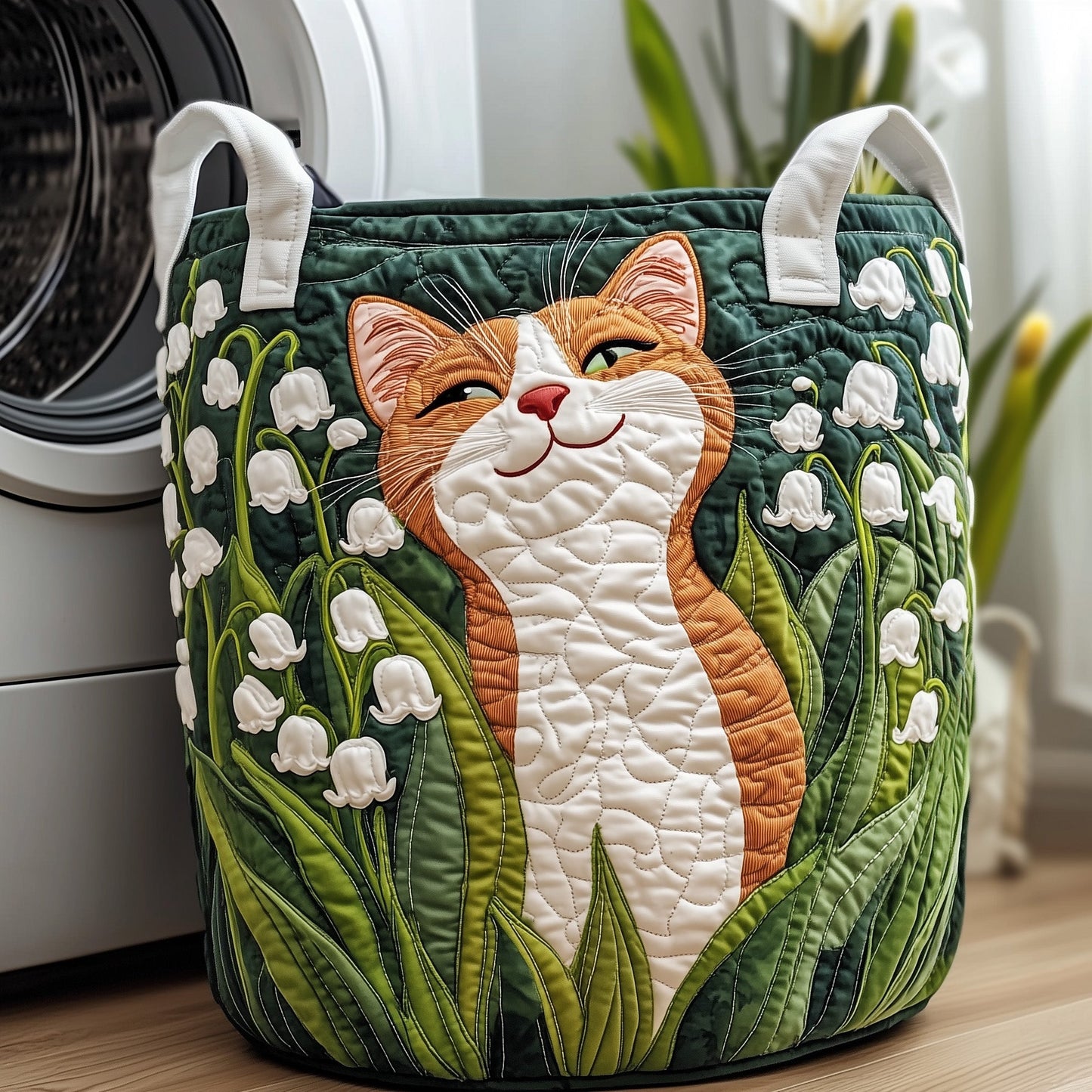 Lily Of The Valley Quilted Laundry Basket GFTOXM192