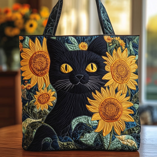 Sunflower And Cat Quilted Tote Bag GFTOXM205