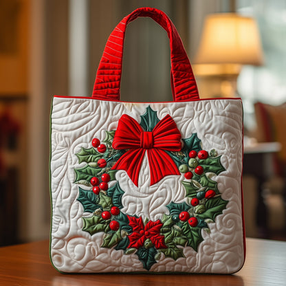 Christmas Wreath Quilted Tote Bag GFTOXM219
