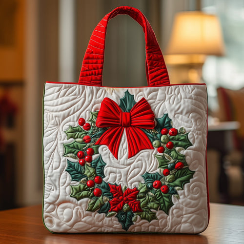 Christmas Wreath Quilted Tote Bag GFTOXM219