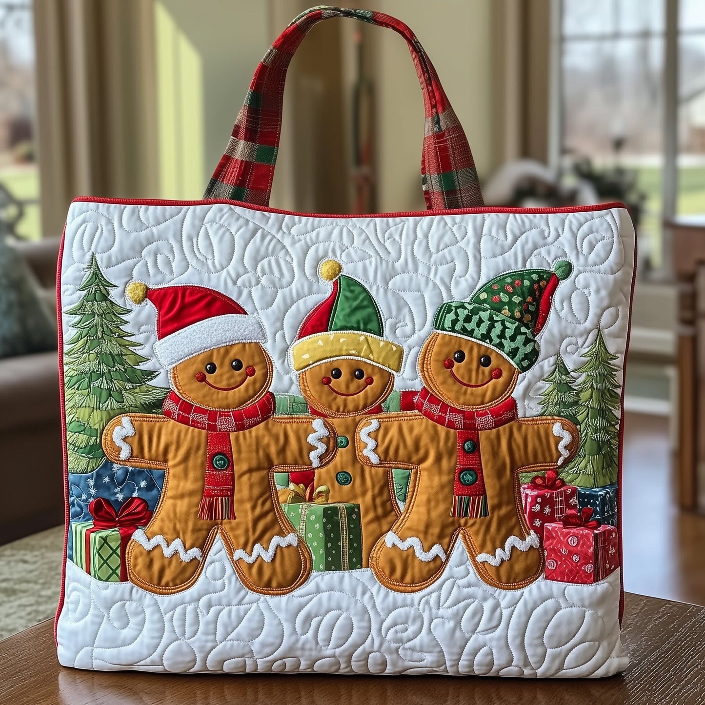 Gingerbread Buddies Quilted Tote Bag GFTOXM225