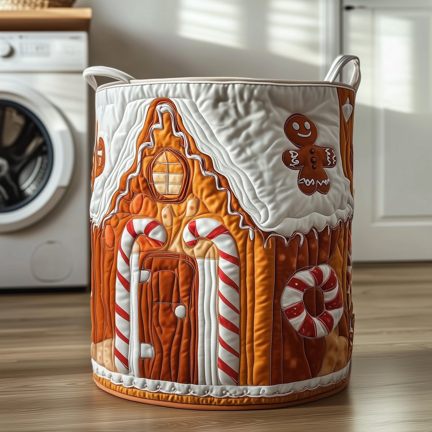 Christmas House Quilted Laundry Basket GFTOXM234