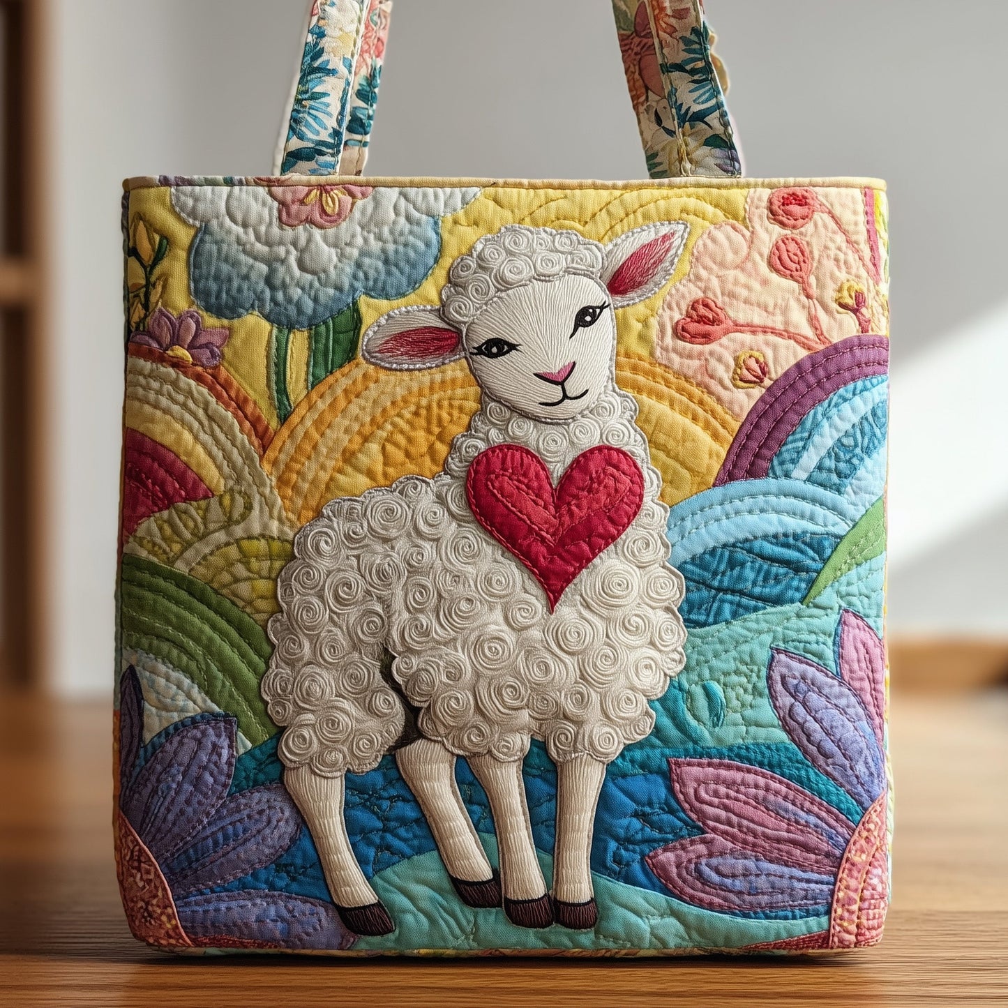 Sweetheart Sheep Quilted Tote Bag GFTOXM23
