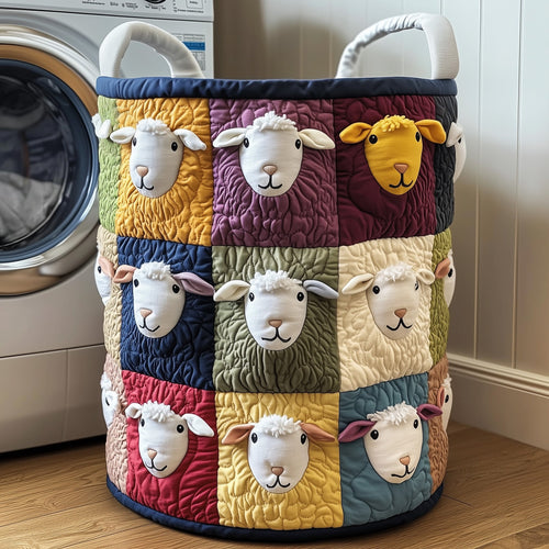 Colorful Sheep Quilted Laundry Basket GFTOXM242