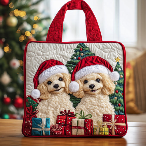 Christmas Poodle Quilted Tote Bag GFTOXM244