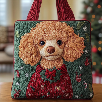 Christmas Poodle Quilted Tote Bag GFTOXM245