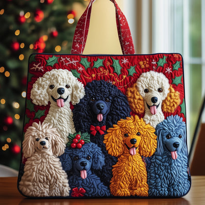 Christmas Poodle Quilted Tote Bag GFTOXM248