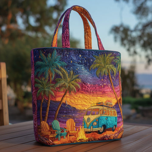 Sunset camping Quilted Tote Bag GFTOXM24