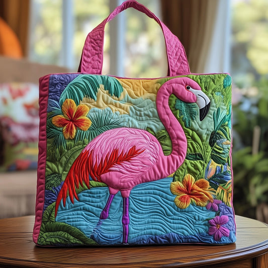 Tropical Flamigo Quilted Tote Bag GFTOXM254