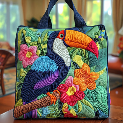 Tropical Parrot Quilted Tote Bag GFTOXM255