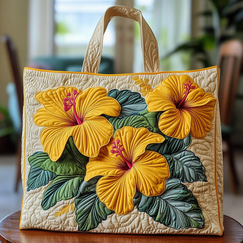 Tropical Hibicus Quilted Tote Bag GFTOXM256