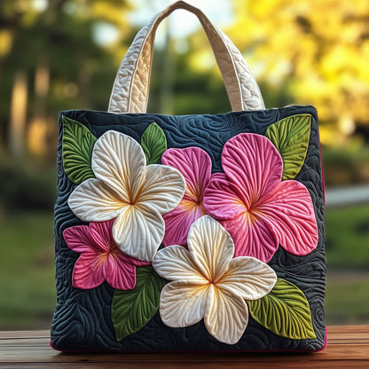 Tropical Plumeria Quilted Tote Bag GFTOXM257
