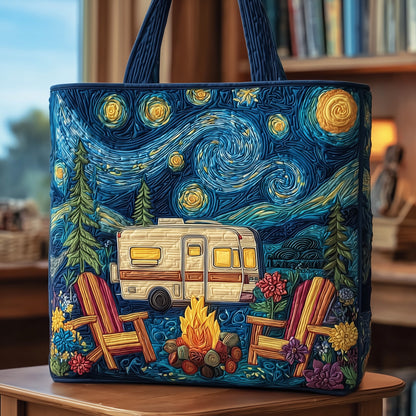 Starry night camping Quilted Tote Bag GFTOXM25