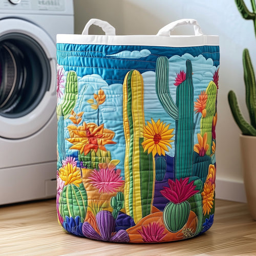 Floral Cactus Quilted Laundry Basket GFTOXM270
