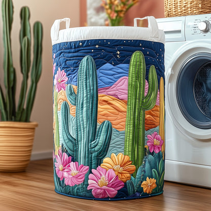Cactus At Night Quilted Laundry Basket GFTOXM277
