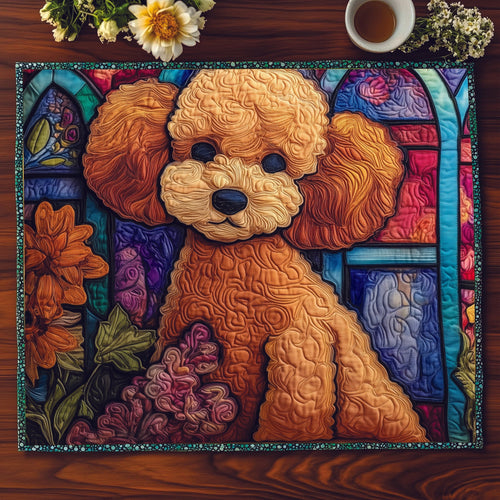 Stained Glass Poodle Quilted Placemat GFTOXM295