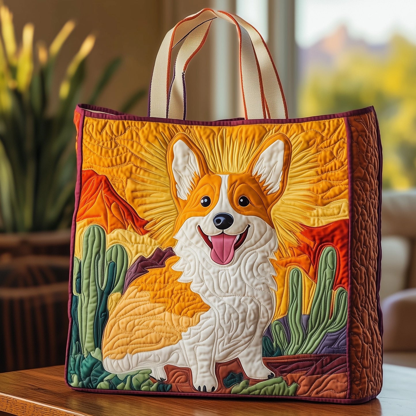 Desert Corgi Quilted Tote Bag GFTOXM298
