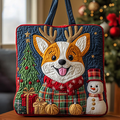 Christmas Corgi Quilted Tote Bag GFTOXM299