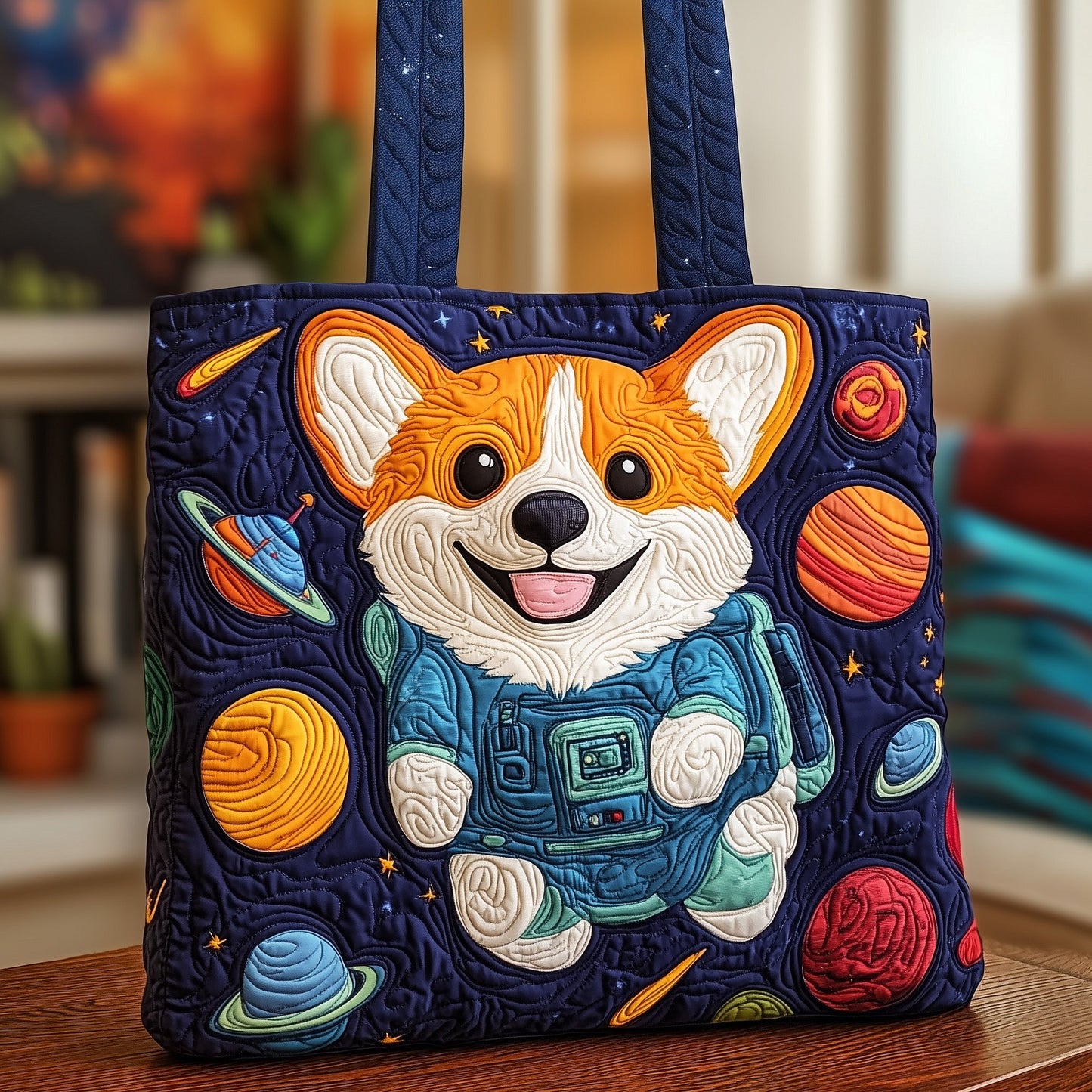 Galaxy Corgi Quilted Tote Bag GFTOXM302